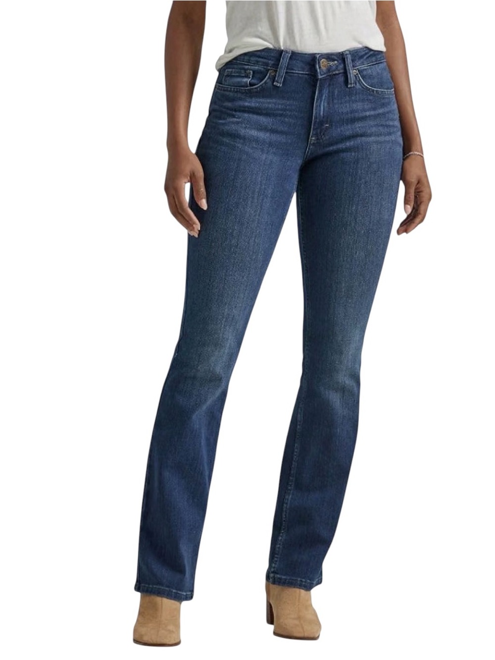 Classic LEE Women's Bootcut Jeans in Dark Blue Wash, Like New Condition sz 10/12